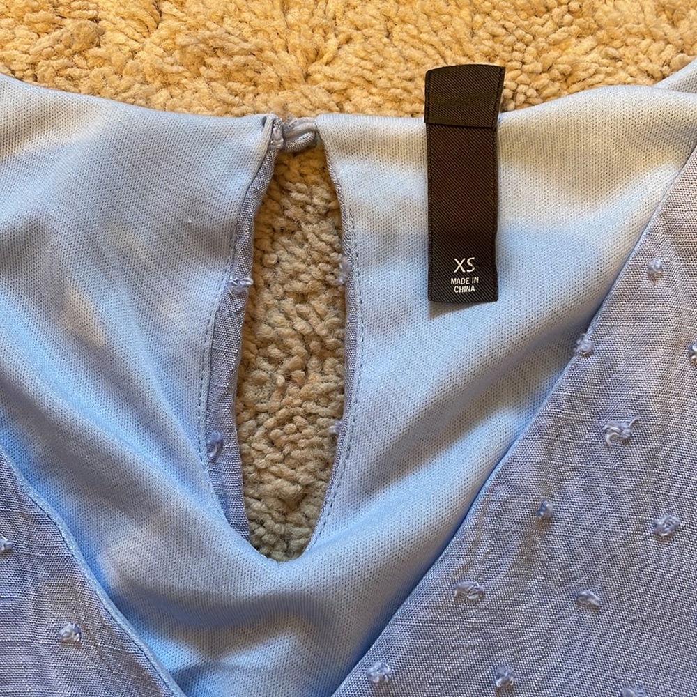 Blue Swiss Dot Dress: Size XS - Picture 3 of 3